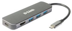 D-Link 5-v-1 USB-C vozlišče s HDMI/izvedbo napajanja