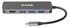 D-Link 5-v-1 USB-C vozlišče s HDMI/izvedbo napajanja