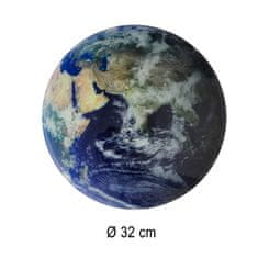 slomart Stenska ura Planet Zemlja s prikazovalnikom LED 32 cm modra