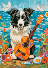 Castorland Puzzle Collie, kitara in morje 500 kosov