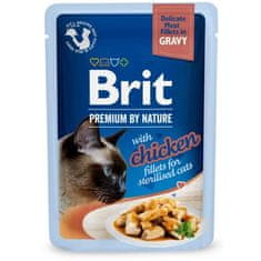 Brit Premium Cat Delicate Fillets in Gravy s piščancem za sterilizirane 85 g - NOVO