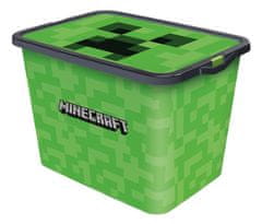 Stor ŠKATLA ZA SHRANJEVANJE S POKROVOM MINECRAFT 23L, PLASTIČNA