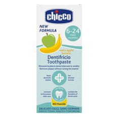 CHICCO Zobna pasta brez fluoridov jabolko-banana 50ml, 6-24m