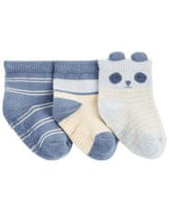 CARTER'S Nogavice Blue Panda Stripe boy LBB 3 kosi 0-3m