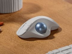 Logitech M575 S Wireless Trackball miška, bela, Bluetooth