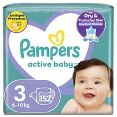 Pampers Active Baby plenice za enkratno uporabo 3 (6-10 kg) 152 kosov - MEGA PAKET