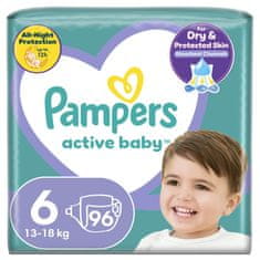 Pampers Active Baby plenice za enkratno uporabo 6 (13-18 kg) 96 kosov - MEGA PAKET