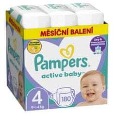 Pampers Active Baby plenice za enkratno uporabo 4 (9-14 kg) 180 kosov - MESEČNA DOBAVA