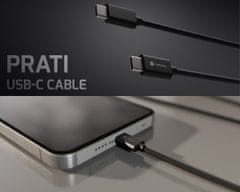 Natec Prati kabel USB-C, 100 W, 200 cm, univerzalni, črn