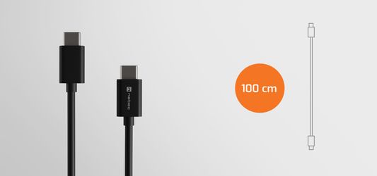 Natec Prati kabel USB-C, 100 W, 100 cm, univerzalni, črn