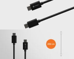 Natec Prati kabel USB-C, 100 W, 200 cm, univerzalni, črn