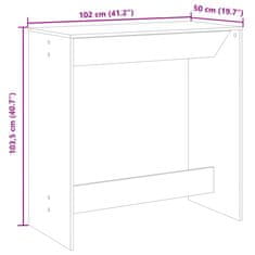 Vidaxl Barska miza siva sonoma 102x50x103,5 cm inženirski les