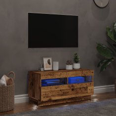 Vidaxl TV omarica z LED starinski les 80x35x40 cm inženirski les