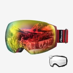 Outdoor master Smučarska Očala Pro Snow + prozorna leča, Red frame with Red lens