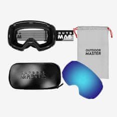 Outdoor master Smučarska Očala Pro Snow + prozorna leča, Black frame with Blue lens