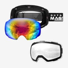 Outdoor master Smučarska Očala Pro Snow + prozorna leča, Black frame with Colorfull lens