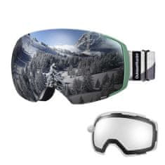 Outdoor master Smučarska Očala Pro Snow + prozorna leča, Green frame with Grey lens