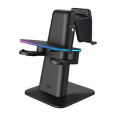 MojPlanet RGB navpično stojalo Meta z uradno blagovno znamko Kiwi Design QC03 za Meta Quest 3/Quest 2/Quest PRO Black