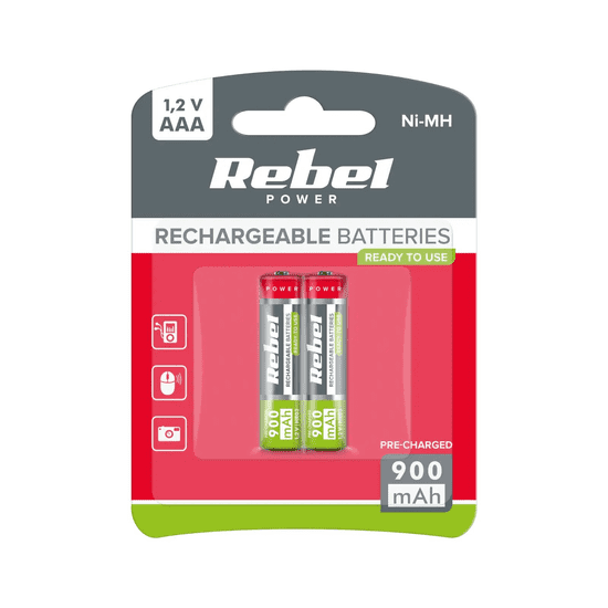 Rebel Baterija polnilna R03(AAA) Ni-MH 900mAh, 1,2V