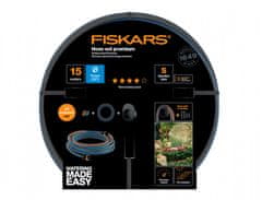 Fiskars Premium komplet cevi za namakanje 13 mm (1/2") 15 m z držalom za cev