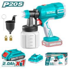 Total Litij-ionska brizgalna pištola 120Din-s/800ml/min /P20S (SET baterija 1x2Ah, polnilec) (TSGLI20406)