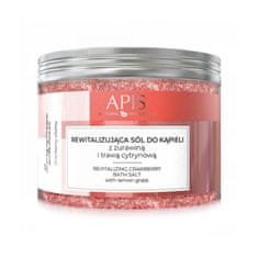 APIS Apis cranberry vitality, poživljajoča kopalna sol z brusnico in limonsko travo, 650 g