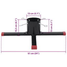 Vidaxl Stojalo za novoletno jelko črno 61x61x15,5 cm