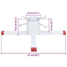 Vidaxl Stojalo za novoletno jelko belo 61x61x15,5 cm