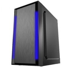 Gembird FORNAX-960B akrilno steklo microATX 3 x 12 cm modri LED 2x USB 3.0 Gaming računalniško ohišje