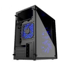 Gembird FORNAX-960B akrilno steklo microATX 3 x 12 cm modri LED 2x USB 3.0 Gaming računalniško ohišje