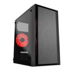 Gembird FORNAX-960R akrilno steklo microATX 3 x 12 cm rdeči LED 2x USB 3.0 Gaming računalniško ohišje