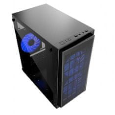 Gembird FORNAX-950B akrilno steklo microATX 3 x 12 cm modri LED 2x USB 3.0 Gaming računalniško ohišje (CCC-FORNAX-950B)