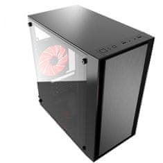 Gembird FORNAX-960R akrilno steklo microATX 3 x 12 cm rdeči LED 2x USB 3.0 Gaming računalniško ohišje