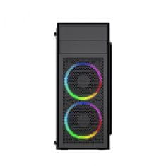 Gembird Fornax M100RGB kaljeno steklo črno RGB ventilator ATX, Gaming računalniško ohišje (CCC-FC-M100RGB)