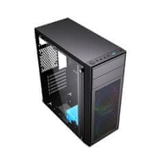 Gembird Fornax M100RGB kaljeno steklo črno RGB ventilator ATX, Gaming računalniško ohišje (CCC-FC-M100RGB)