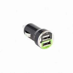 S-box Dvojni USB avto polnilec CC-221 črni 2-port 2.1A