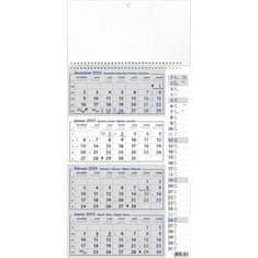 PIGO Koledar stenski 4-delni posloven špirala s planerjem 2025