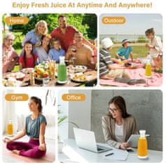 HOME & MARKER® Blender za Smoothije, Mešalnik Sokov, Prenosni, USB polnjenje (Bela) | JUCIFY