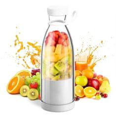 HOME & MARKER® Blender za Smoothije, Mešalnik Sokov, Prenosni, USB polnjenje (Bela) | JUCIFY