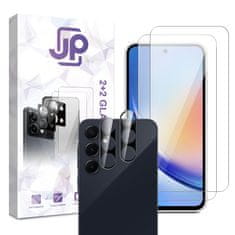 JP JP Combo pack, Komplet 2 kaljenih stekel in 2 stekel za kamero, Samsung Galaxy A35