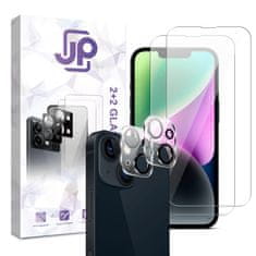 JP JP Combo pack, Komplet 2 kaljenih stekel in 2 stekel za kamero, iPhone 14