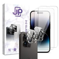 JP JP Combo pack, Komplet 2 kaljenih stekel in 2 stekel za kamero, iPhone 14 Pro