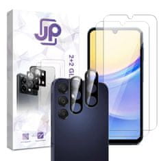 JP JP Combo pack, Komplet 2 kaljenih stekel in 2 stekel za kamero, Samsung Galaxy A15