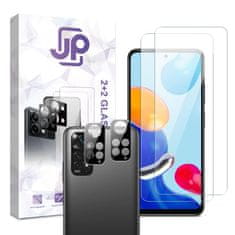 JP JP Combo pack, Komplet 2 kaljenih stekel in 2 stekel za kamero, Xiaomi Redmi Note 11