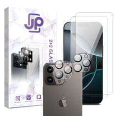 JP JP Combo pack, Komplet 2 kaljenih stekel in 2 stekel za kamero, iPhone 16 Pro