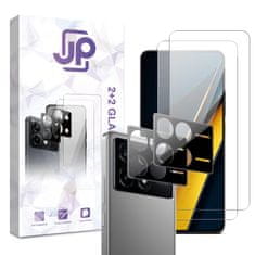 JP JP Combo pack, Sada 2 tvrzených skel a 2 sklíček na fotoaparát, Xiaomi Poco X6 5G