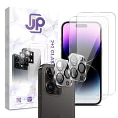 JP JP Combo pack, Komplet 2 kaljenih stekel in 2 stekel za kamero, iPhone 14 Pro Max