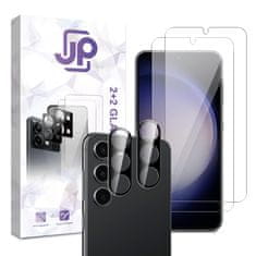 JP JP Combo pack, Komplet 2 kaljenih stekel in 2 stekel za kamero, Samsung Galaxy S23