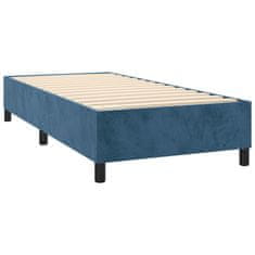 Vidaxl Box spring postelja z vzmetnico temno modra 80x200 cm žamet