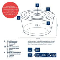 Kela Škatla za shranjevanje živil Aurelia steklo 11,5cm 22,0cm 2,2l KL-12642